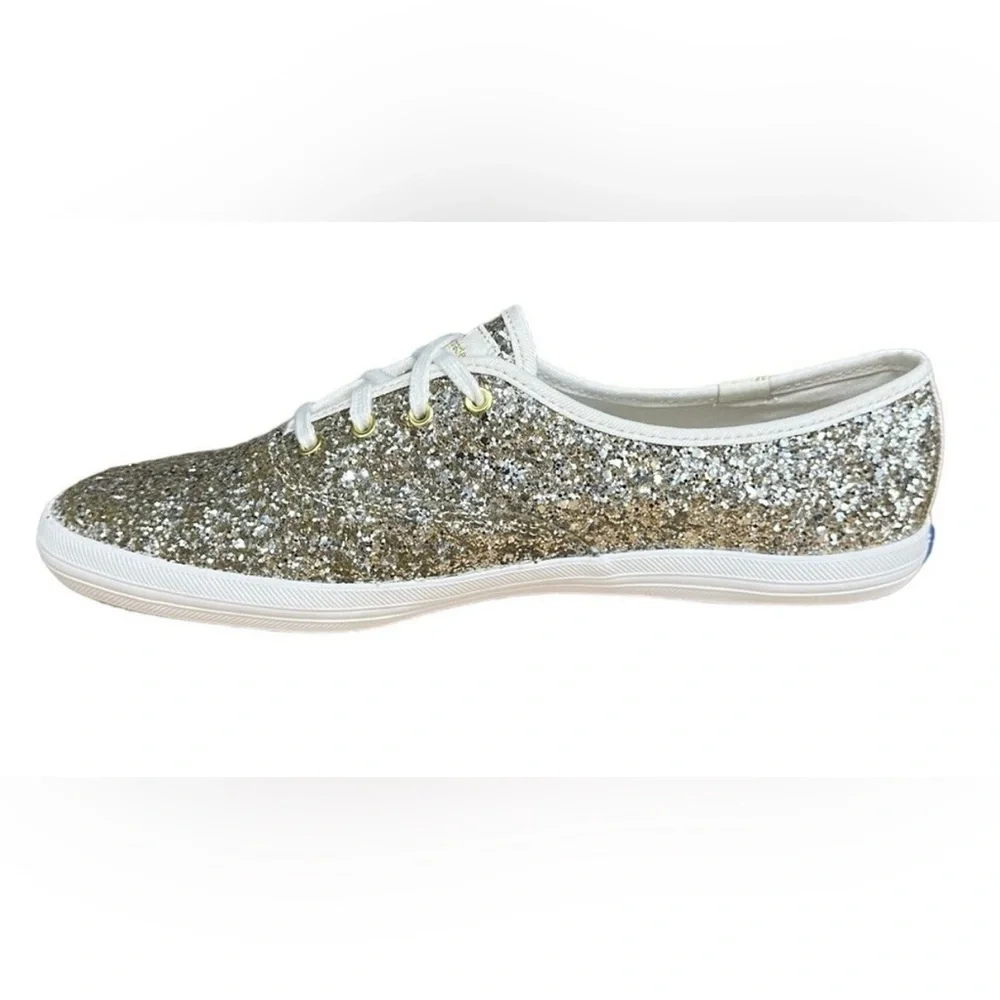 Keds for Kate Spade CH KS Platinum Gold Glitter #WF57125 Shoes Sneakers Size 9.5